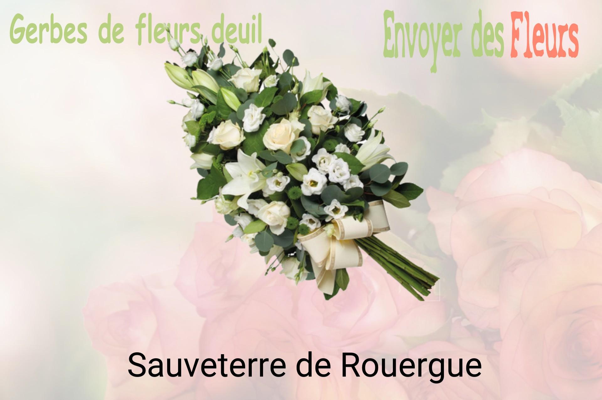 Gerbe de fleurs de deuil livrée à Sauveterre-de-Rouergue